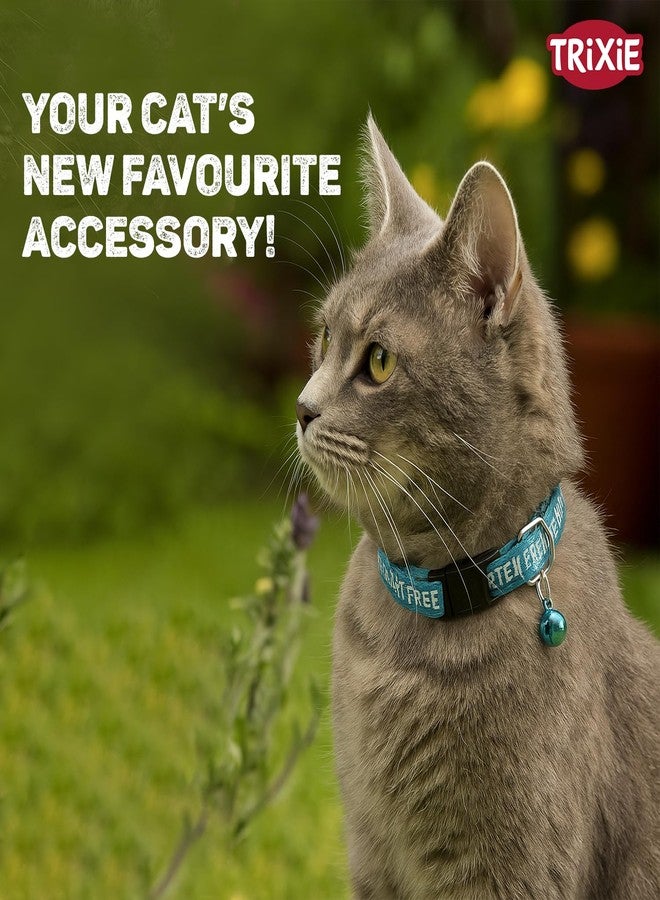 Trixie Reflective Cat Collar with Cat and Paw Motif, Adjustable Safety Collar for Cats, Durable Nylon, Breakaway Buckle, Increases Night Visibility, for All Breeds - Image 2